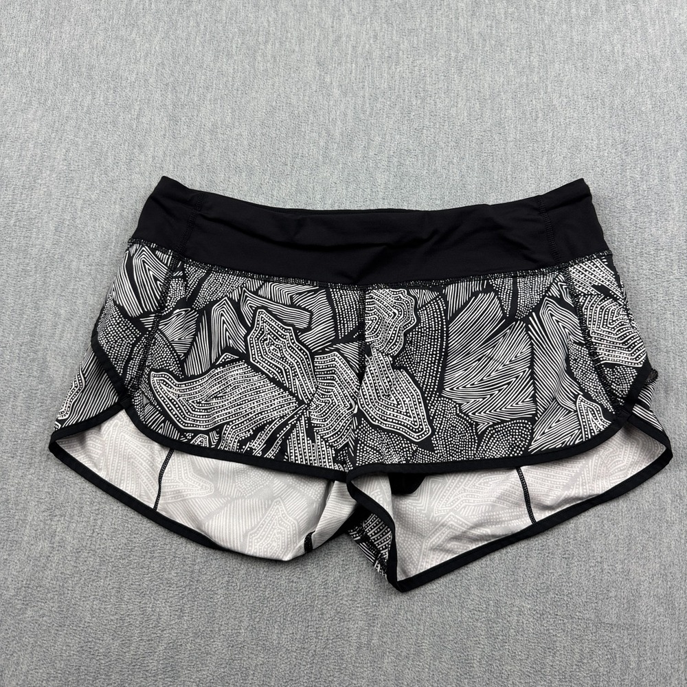 Lululemon Shorts Womens 8 Black Hotty Hot Dottie Tribe Running Workout Walking